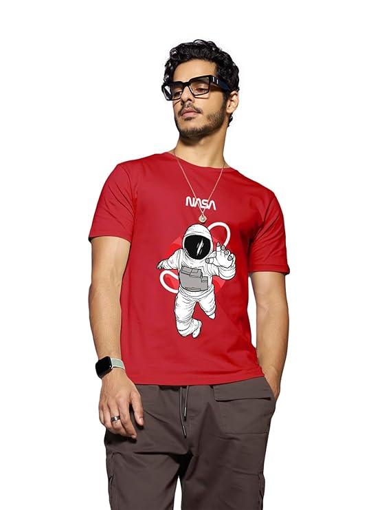 Bewakoof Men's Graphic Half Sleeve T-Shirt - Red