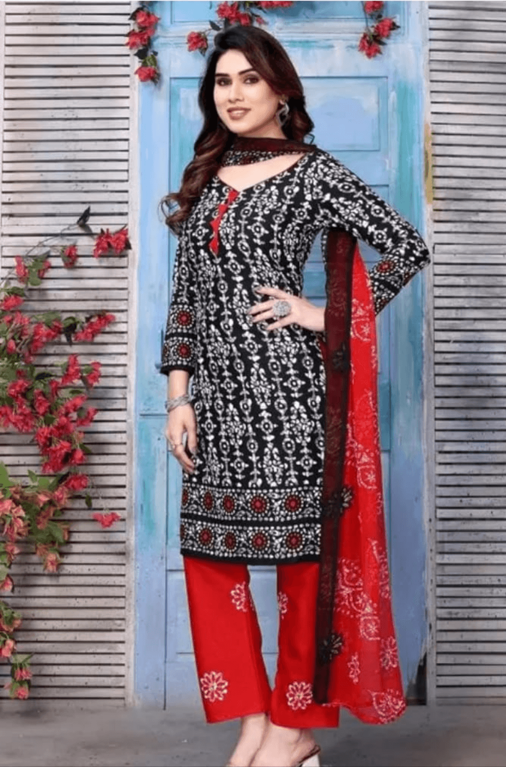 Lucknowi Embroidered Dress Material – Georgette, Shantoon & Dupatta Set | Party & Daily Wear